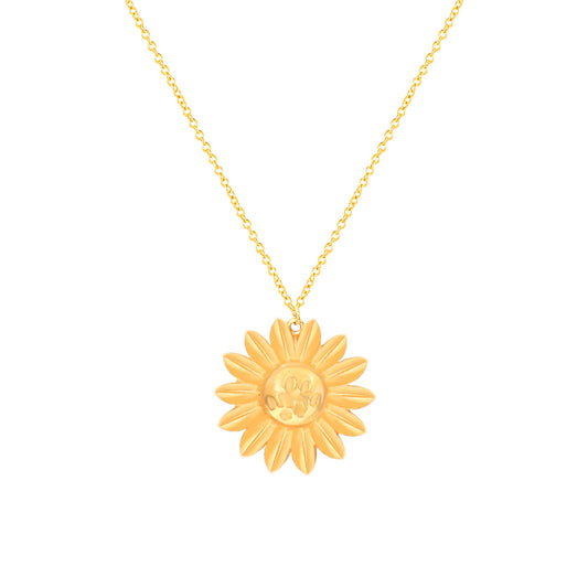 Sunflower Pendant Necklace Women Sunflower Long Necklace