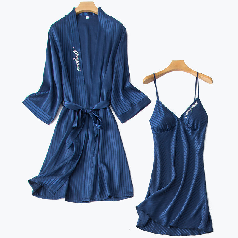 Satin chiffon strap nightgown