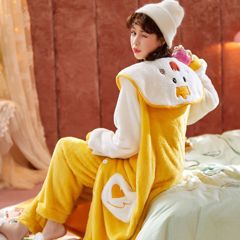 Sweet Fall Pajamas  Flannel Nightgown Women