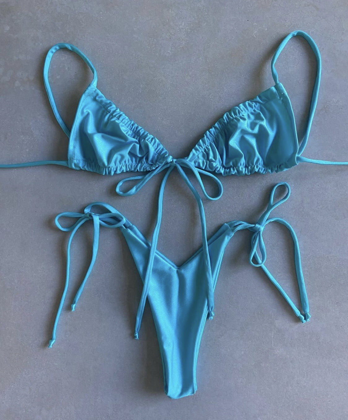 Solid color split bikini swimsuit