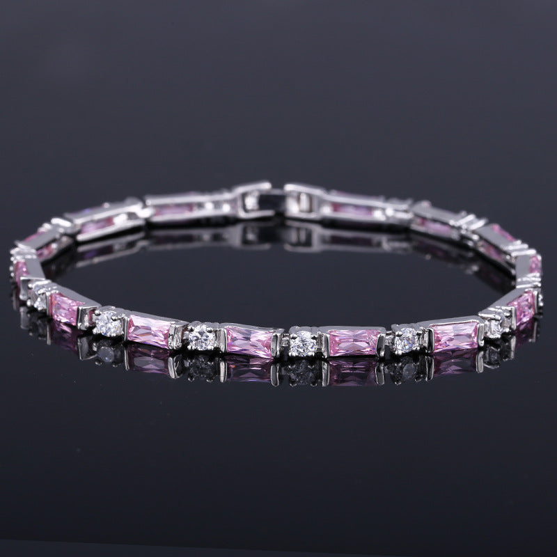 Zircon Bracelet Women Jewelry Platinum-plated Crystal Ladies Bracelet