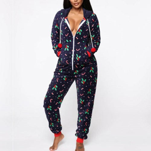 Hooded Nightwear for women Christmas Pajamas set