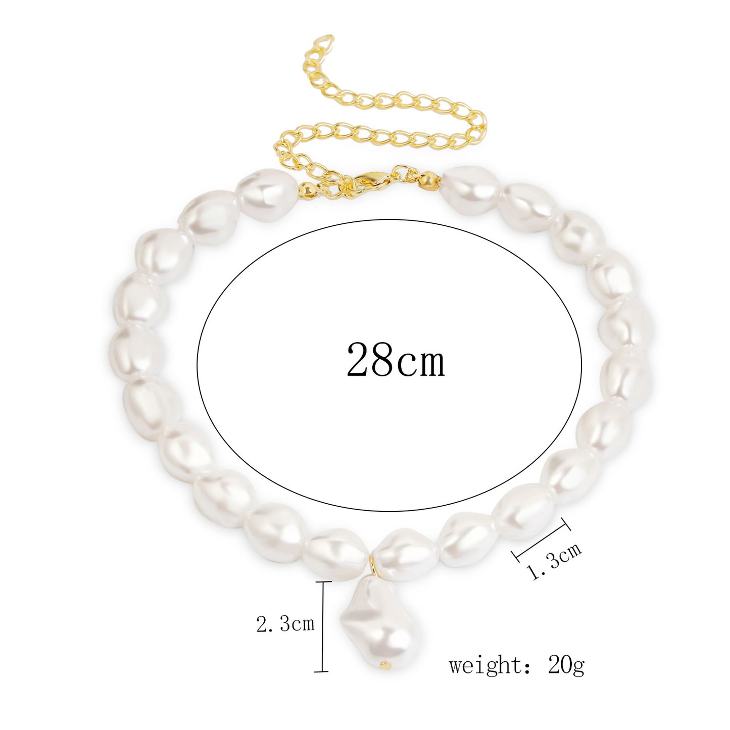 Retro Exaggerated Baroque Pearl Necklace Women