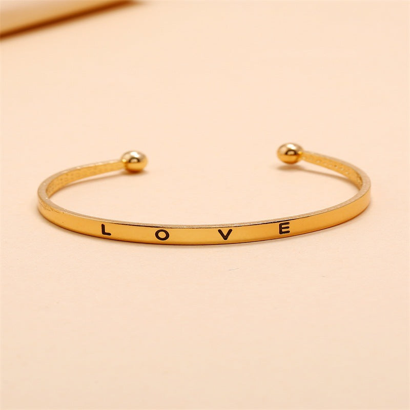 Alloy Opening Love Bracelet Women