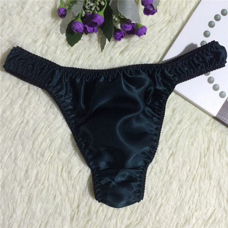 Sexy thong silk couple breathable panties