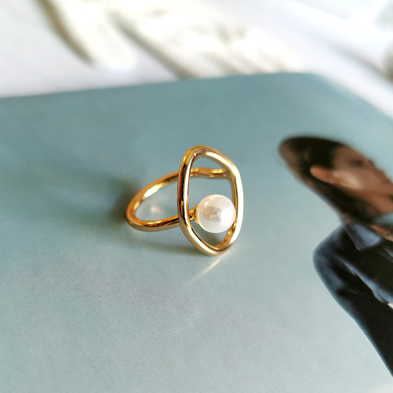 Dainty Faux Pearl Ring for Women Minimalist Rings