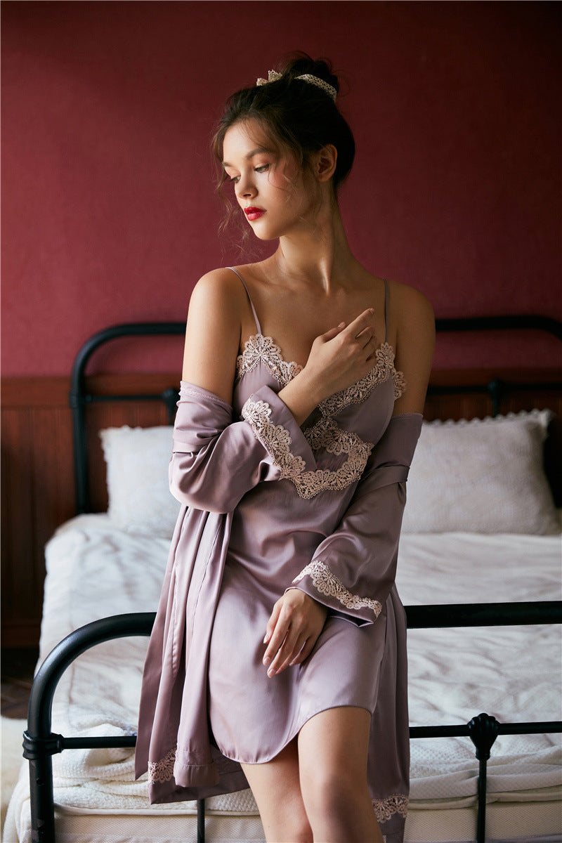 Two-piece pyjama dressing gown