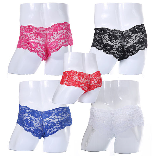 Solid Color Men's Lace Panties