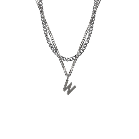 Simple Letter Double Necklace Women