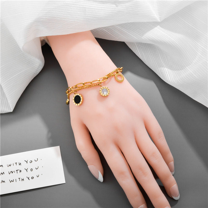 Double thick chain bracelet women exaggerated personality