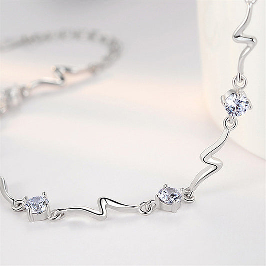 Blue crystal bracelet women diamond lightning bracelet