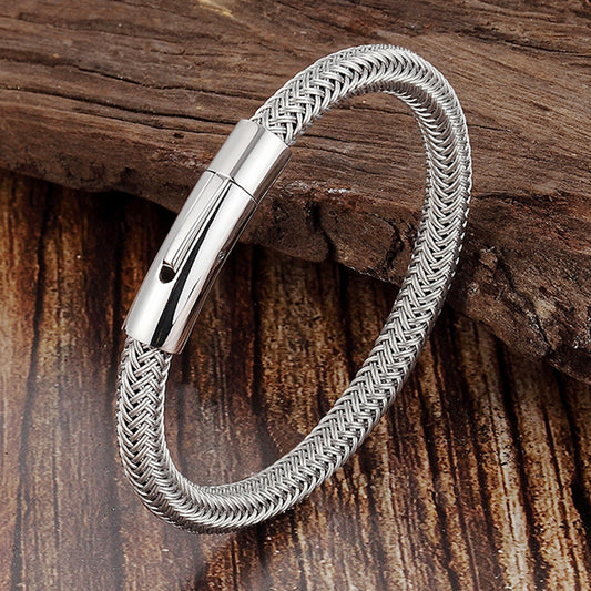 Men and women wire braided bracelet