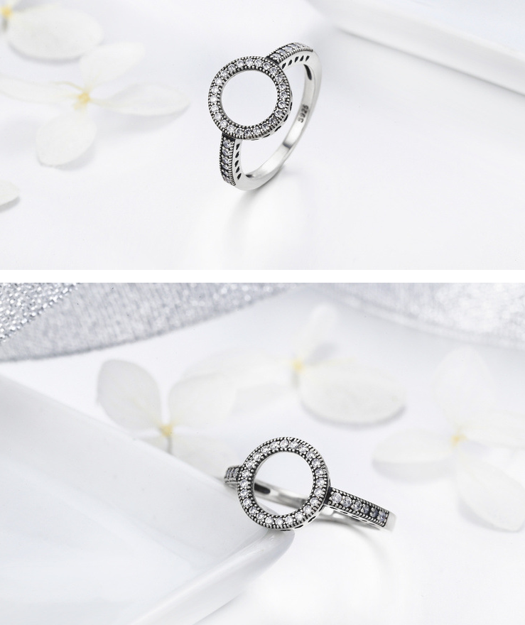 2021 Real 925 Sterling Silver Lucky Circle Finger Rings For Women Fashion Jewelry