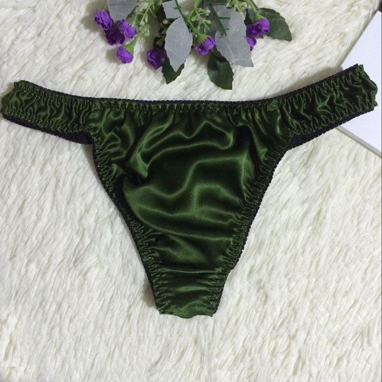 Sexy thong silk couple breathable panties