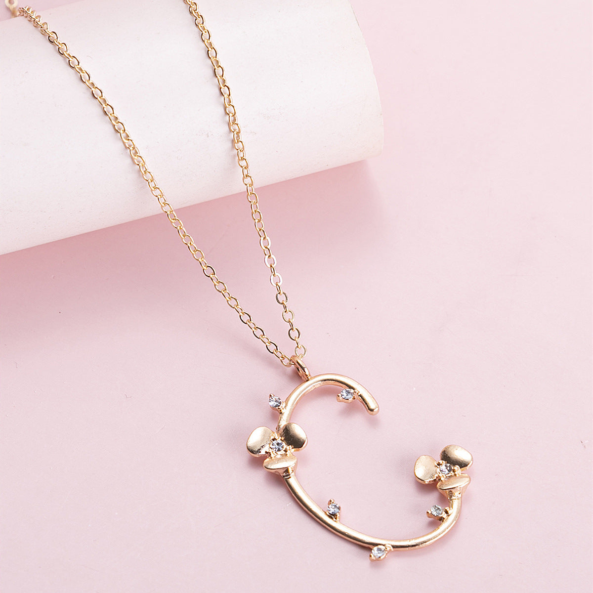 Personality English Letter M Metal Necklace Women