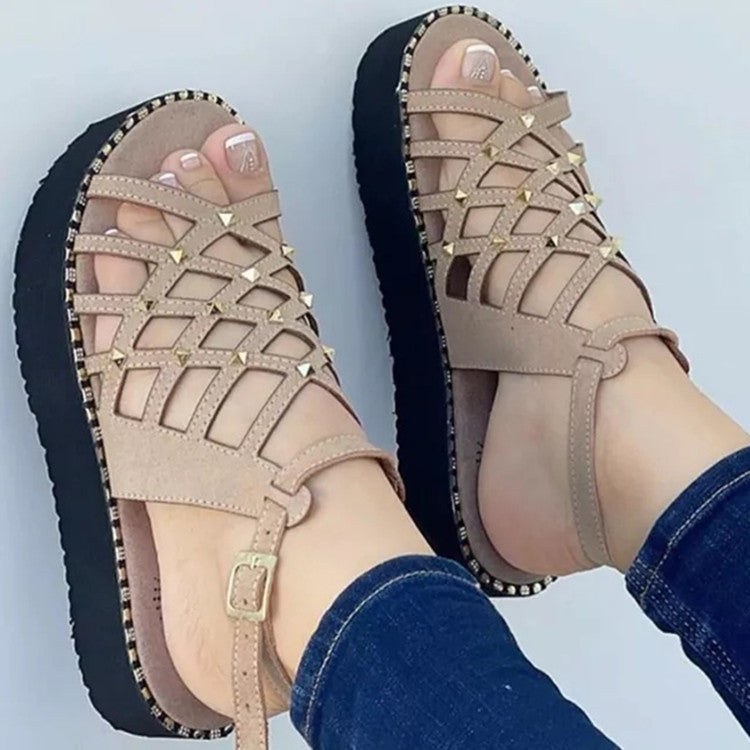 Women's Cutout Toe Platform Sandals