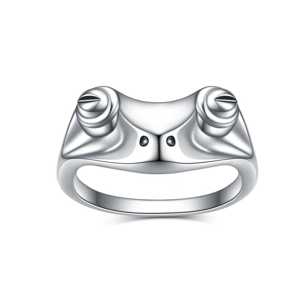 Sterling Silver Frog Vintage Cute Animal Finger Rings  for Women Gifts