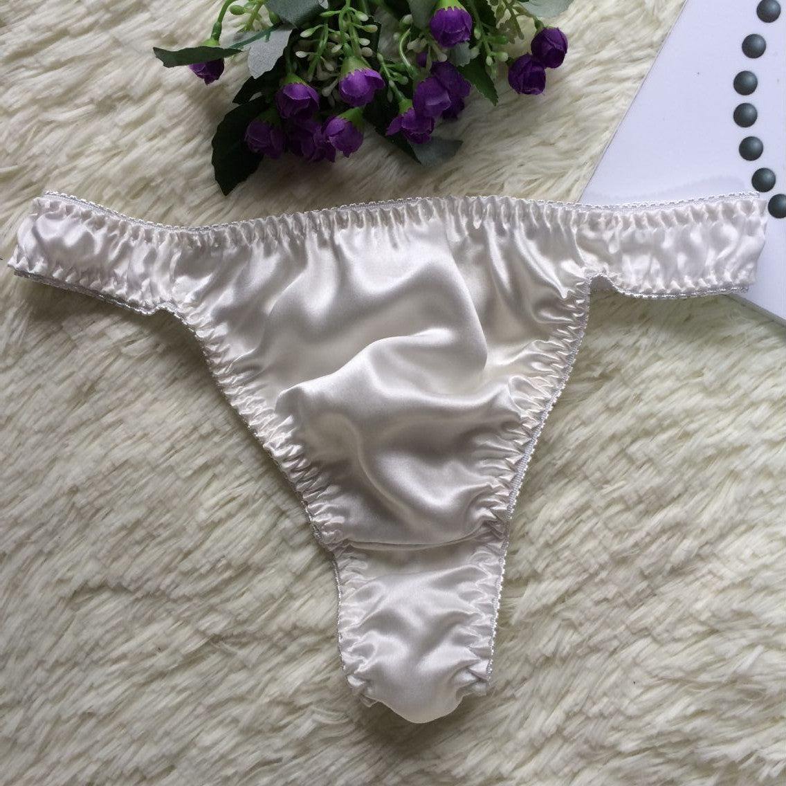 Sexy thong silk couple breathable panties