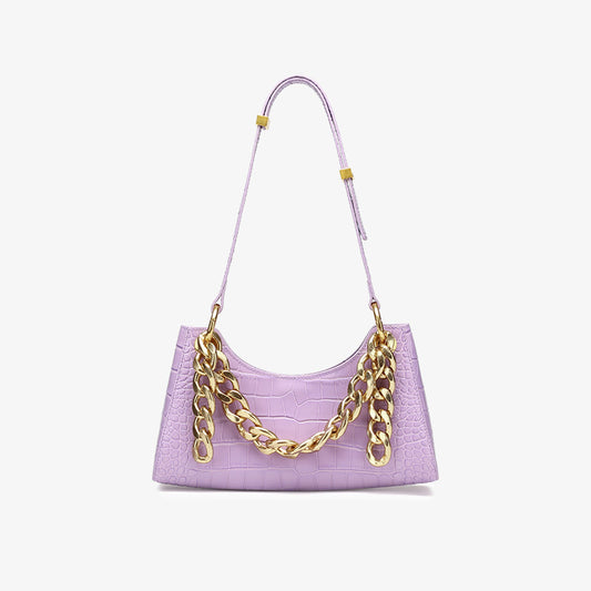 Chain leather shoulder bag