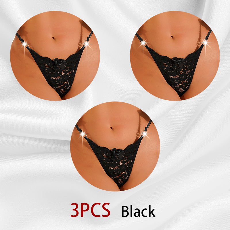 Women's Thong Lace Hollowed Out Mesh Gauze Panties Women's Traceless Panties