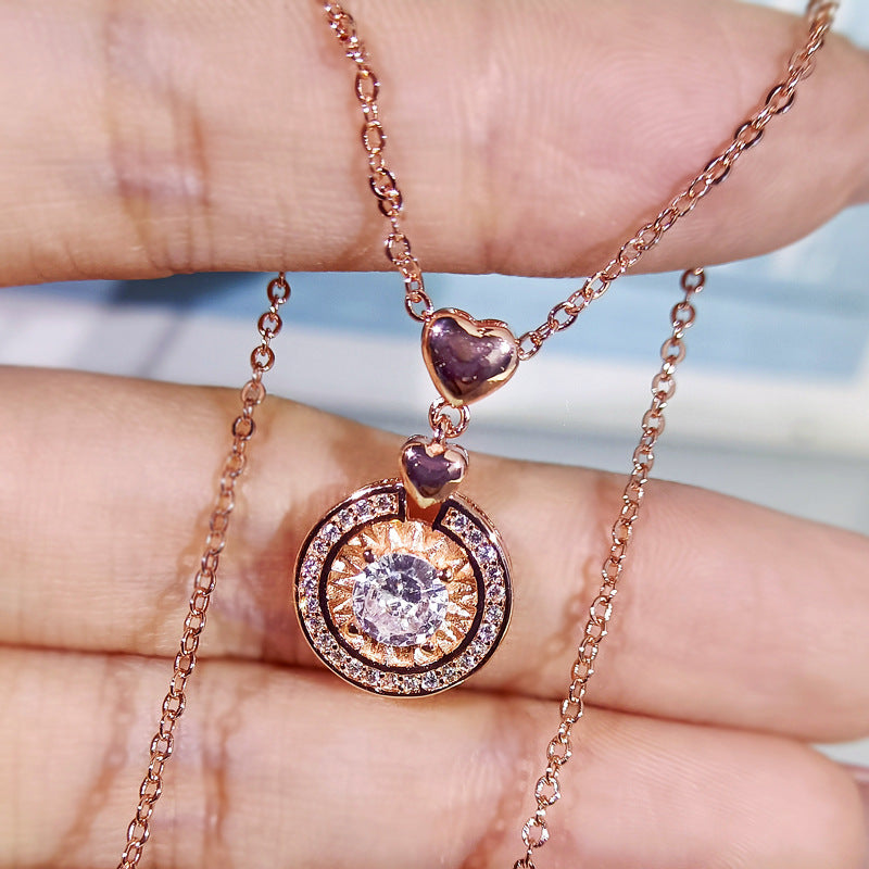 Round Zircon Necklace Women