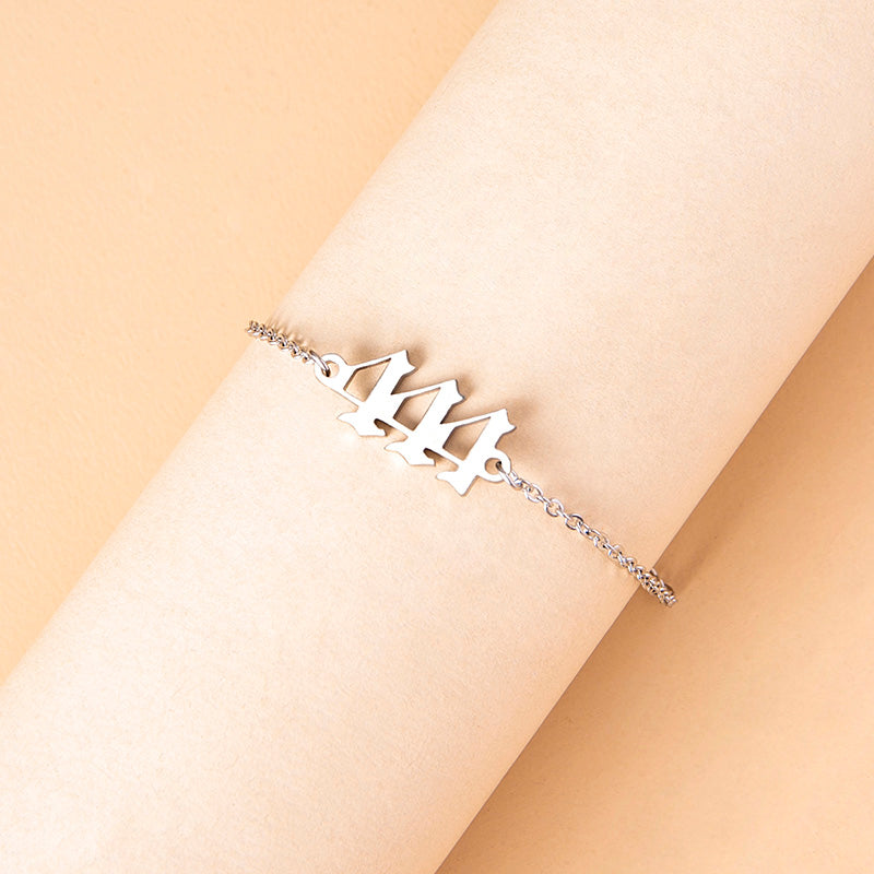 Stainless Steel Number 444 Chain Bracelets For Women