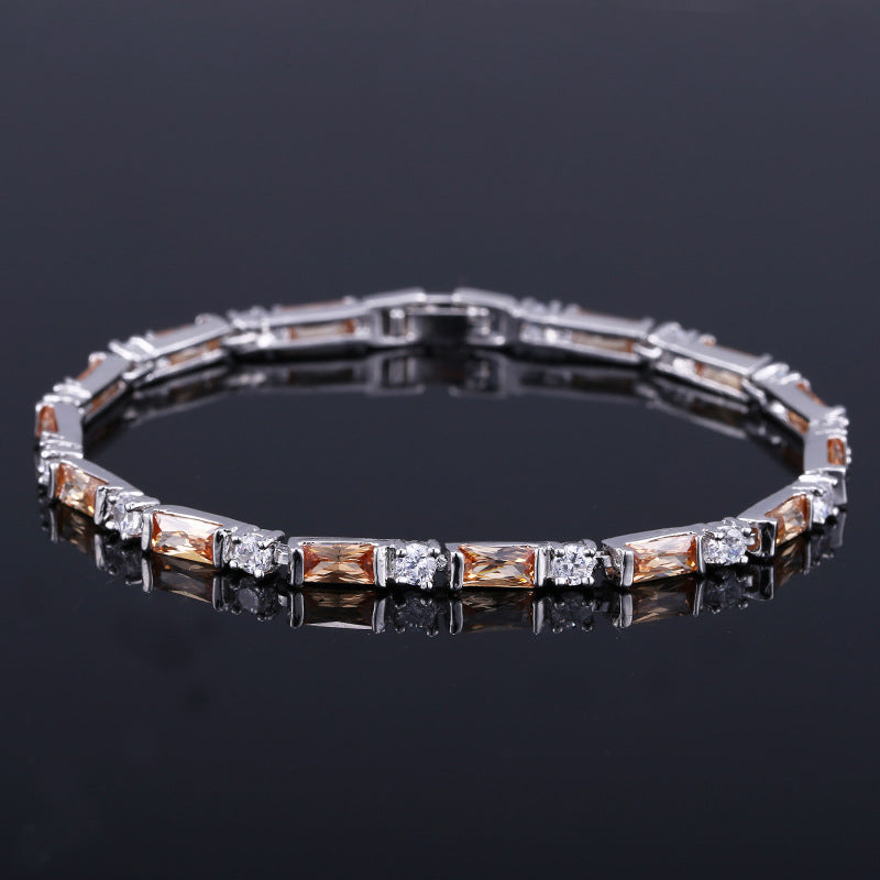 Zircon Bracelet Women Jewelry Platinum-plated Crystal Ladies Bracelet