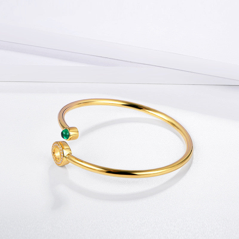 Fashion Emerald Women Bangle Street Bracelet