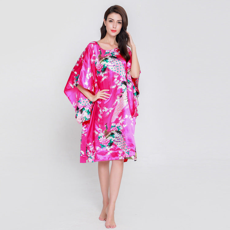 Thin Faux Silk Nightgown Spring Summer And Autumn