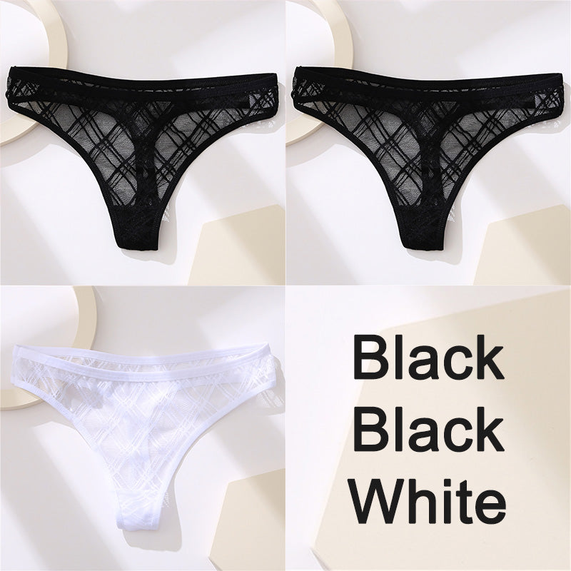 Lace Thong Women's Panties Briefs High Slit Cutout