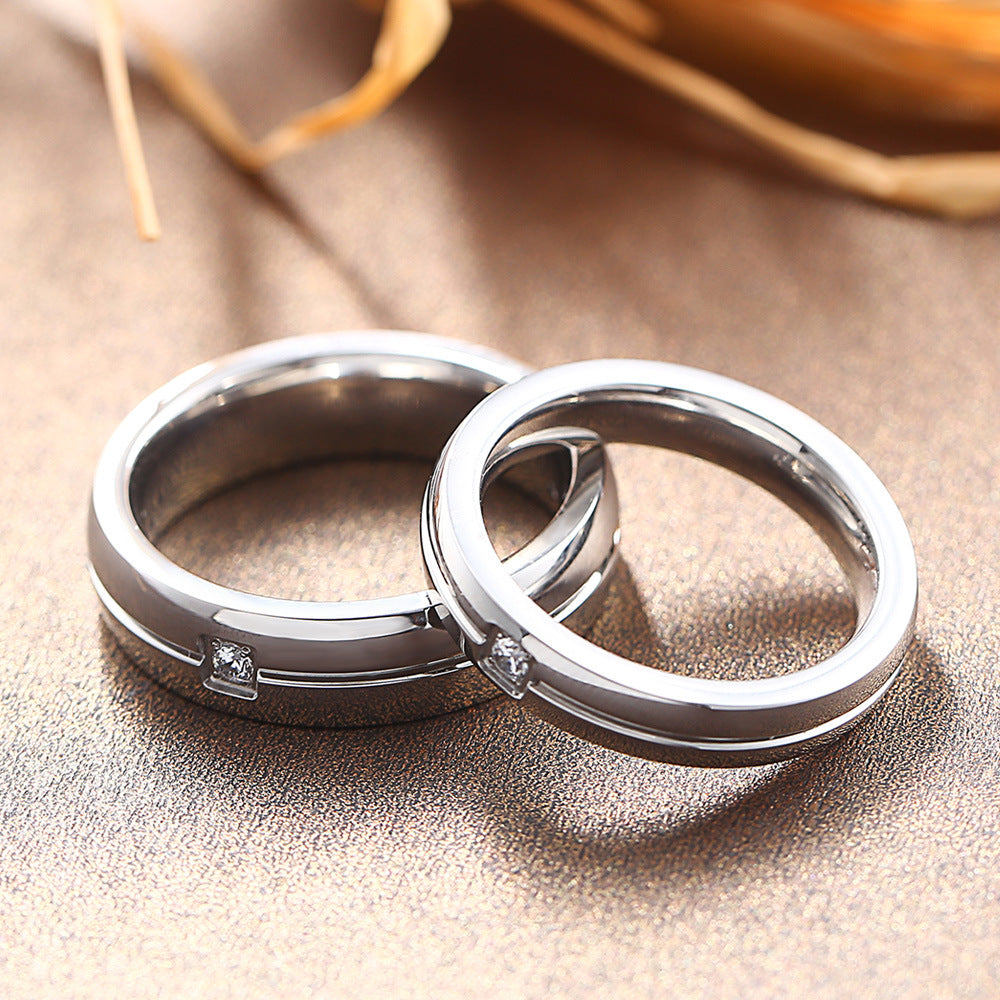 Simple Personality Titanium Steel Men And Women Couple Rings