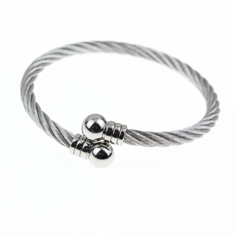 Stainless Steel Wire Ring Bracelet Women