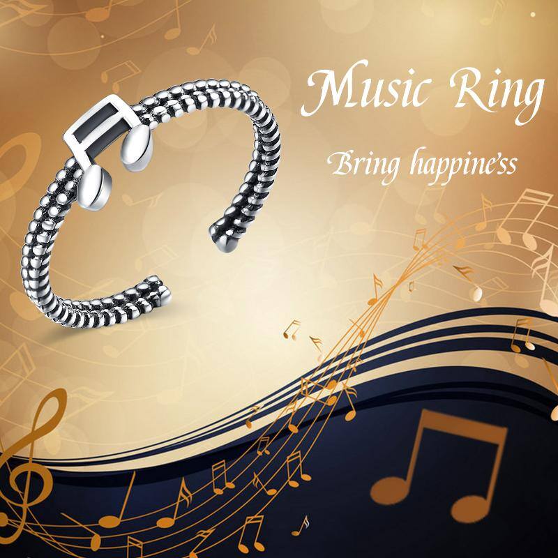 Music Note Rings 925 Sterling Silver Music Note Jewelry for Women