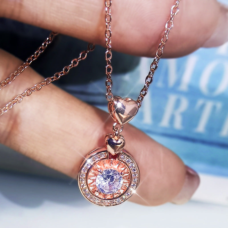 Round Zircon Necklace Women