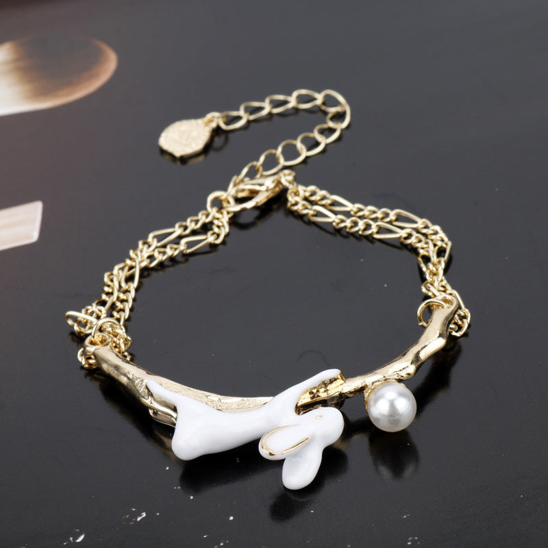 Japanese Pearl Painting Oil Rabbit Bracelet Women Bracelet Bracelet