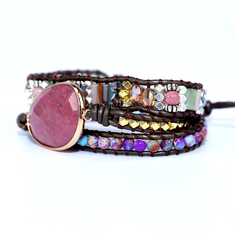 Hand-woven Natural Stone Bracelets For Women