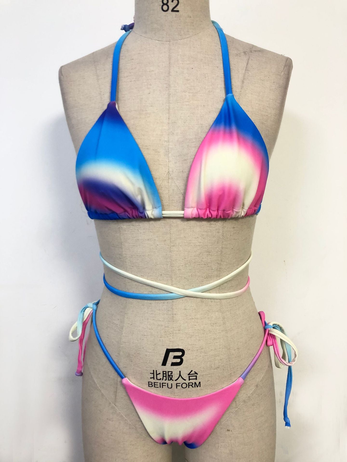 New Sexy Halter Strap Gradient Bikini European Swimsuit Women