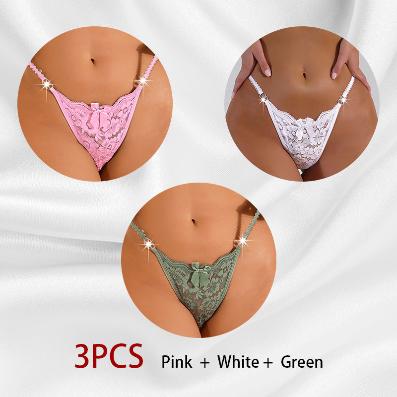 Women's Thong Lace Hollowed Out Mesh Gauze Panties Women's Traceless Panties