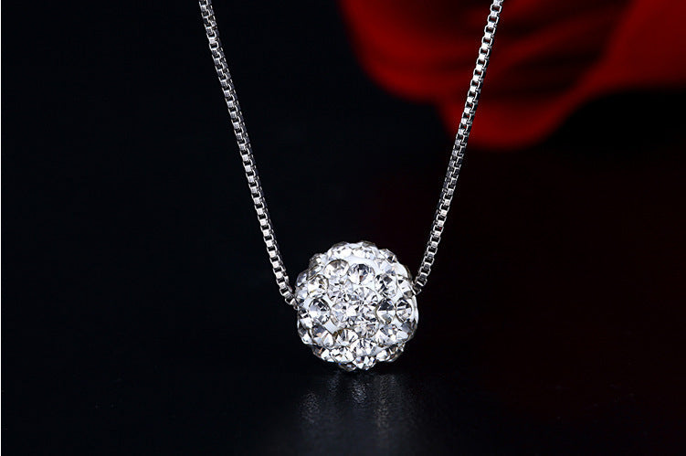 Fashion Full Diamond Round Necklace Women