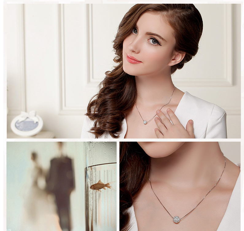 Fashion Full Diamond Round Necklace Women