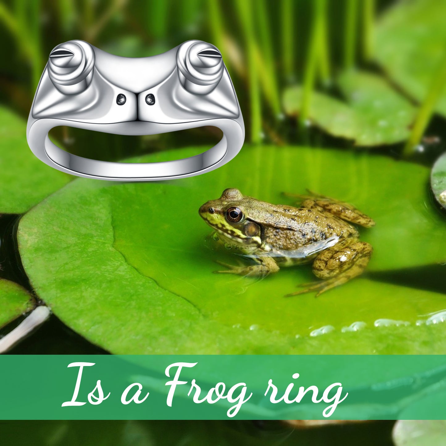 Sterling Silver Frog Vintage Cute Animal Finger Rings  for Women Gifts