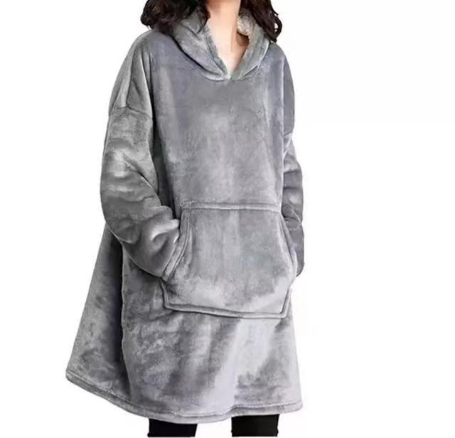 Hoodie Nightgown Flannel TV Blanket Casual Home Furnishing