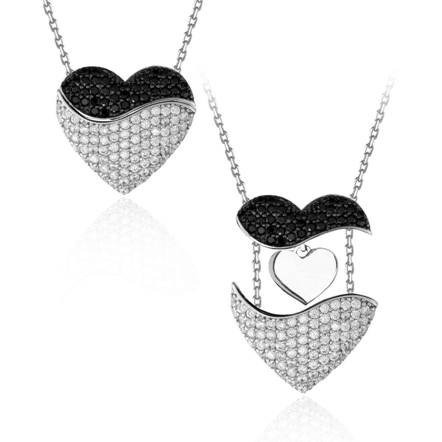 Angel Wings Heart Pendant Necklace Women