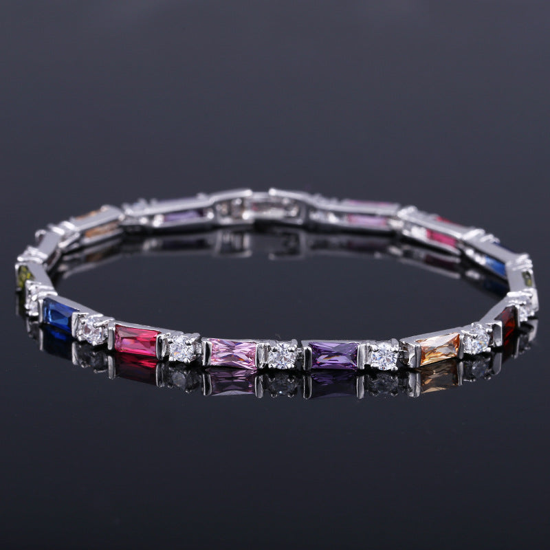 Zircon Bracelet Women Jewelry Platinum-plated Crystal Ladies Bracelet