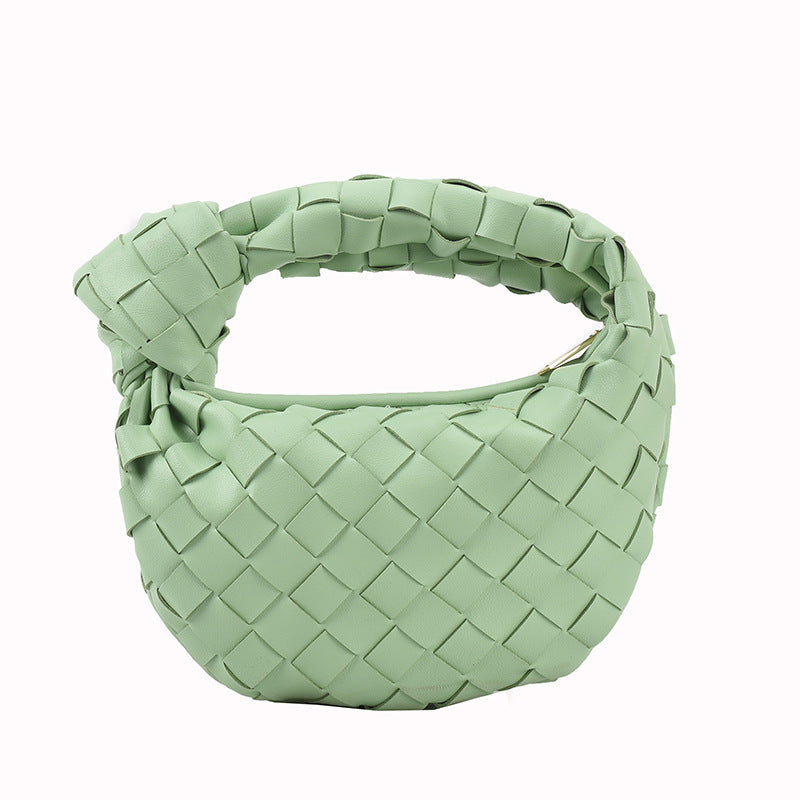 Woven Small Round Bag Solid Color Macarons