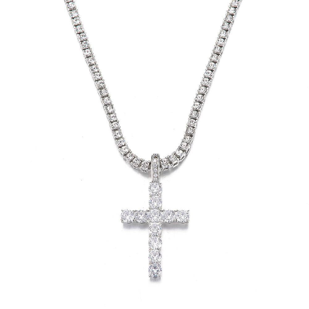 Zircon Cross Necklace For Women Simple