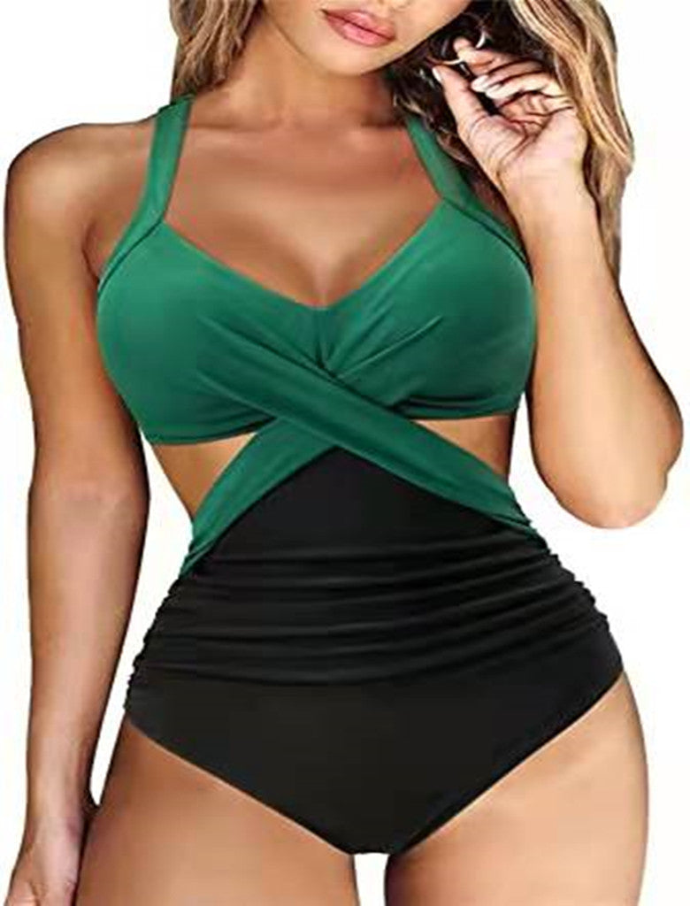 Cross Midriff Outfit Sexy Swimsuit Women