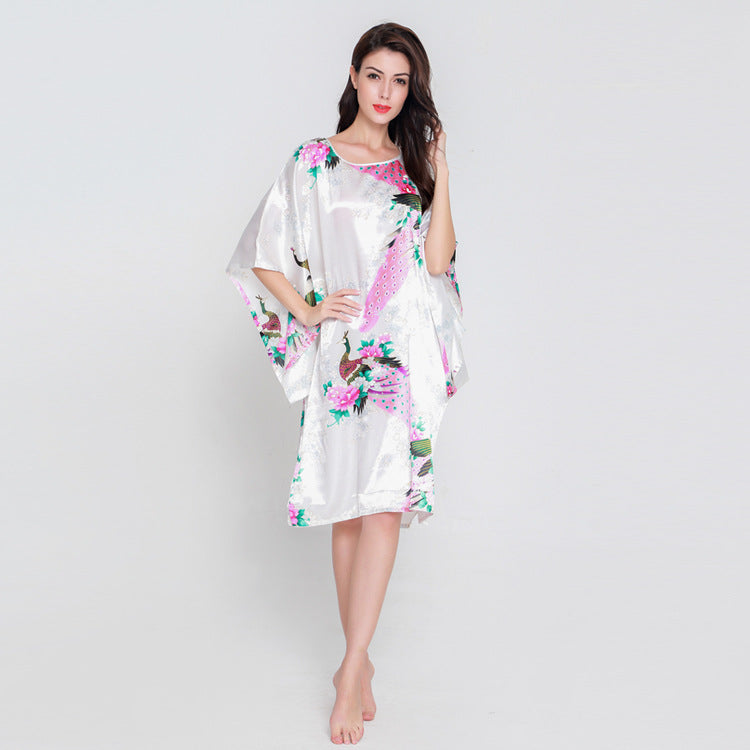 Thin Faux Silk Nightgown Spring Summer And Autumn