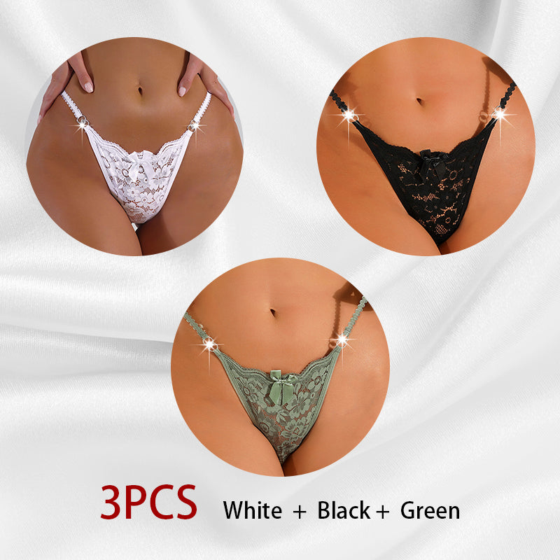 Women's Thong Lace Hollowed Out Mesh Gauze Panties Women's Traceless Panties